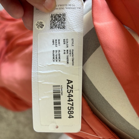 NWT Azazie Clarice Coral Halter Maxi Dress - Picture 8 of 9